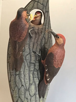 木彫りの野鳥 ムナグロ 野鳥彫刻 バードカービング 【SEAL限定商品